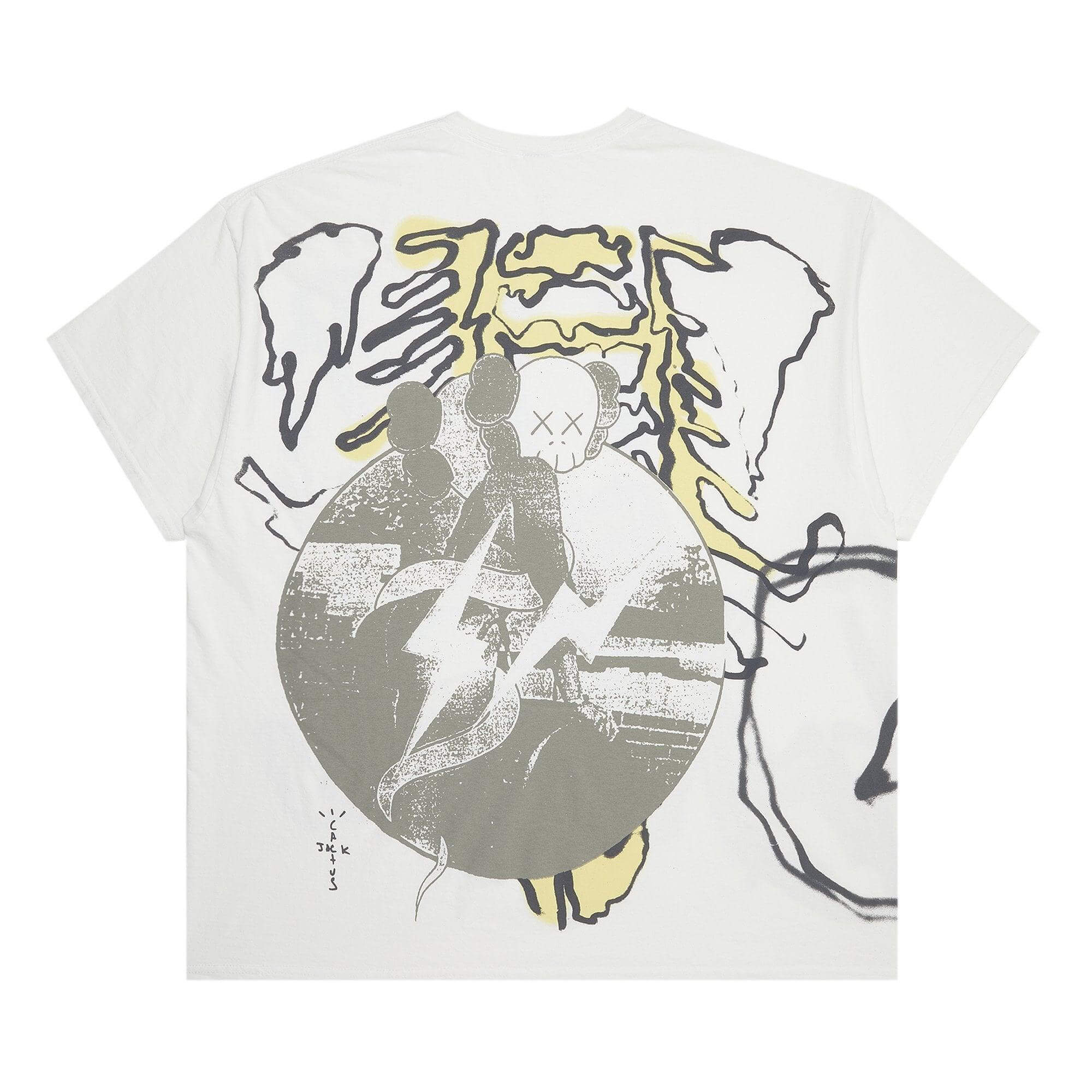Cactus Jack by Travis Scott x KAWS For Fragment Tee "Vintage Wash" Branco