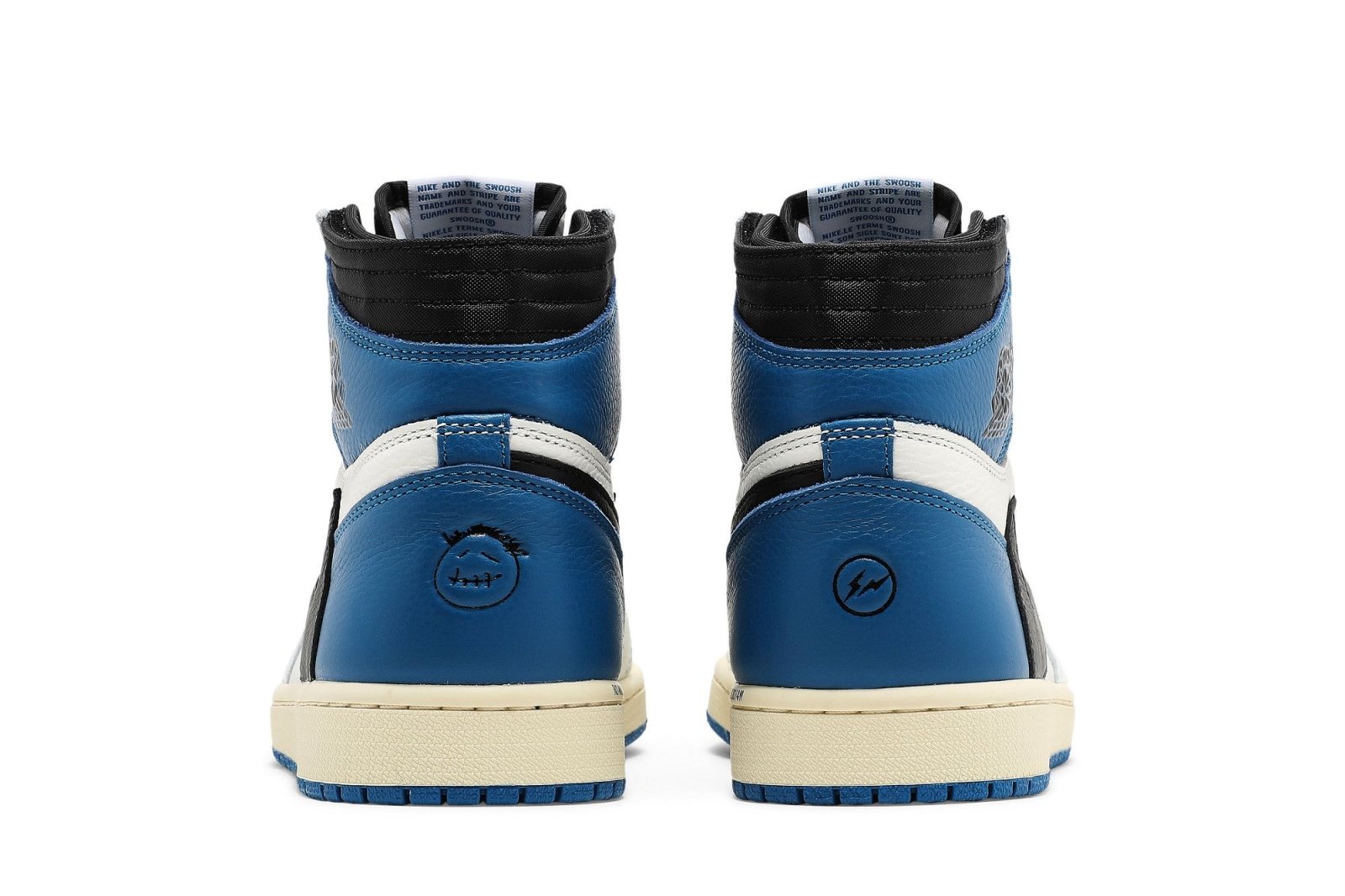 Tênis Nike Air Jordan 1 Retro High Fragment Design x Travis Scott Couro Branco Azul