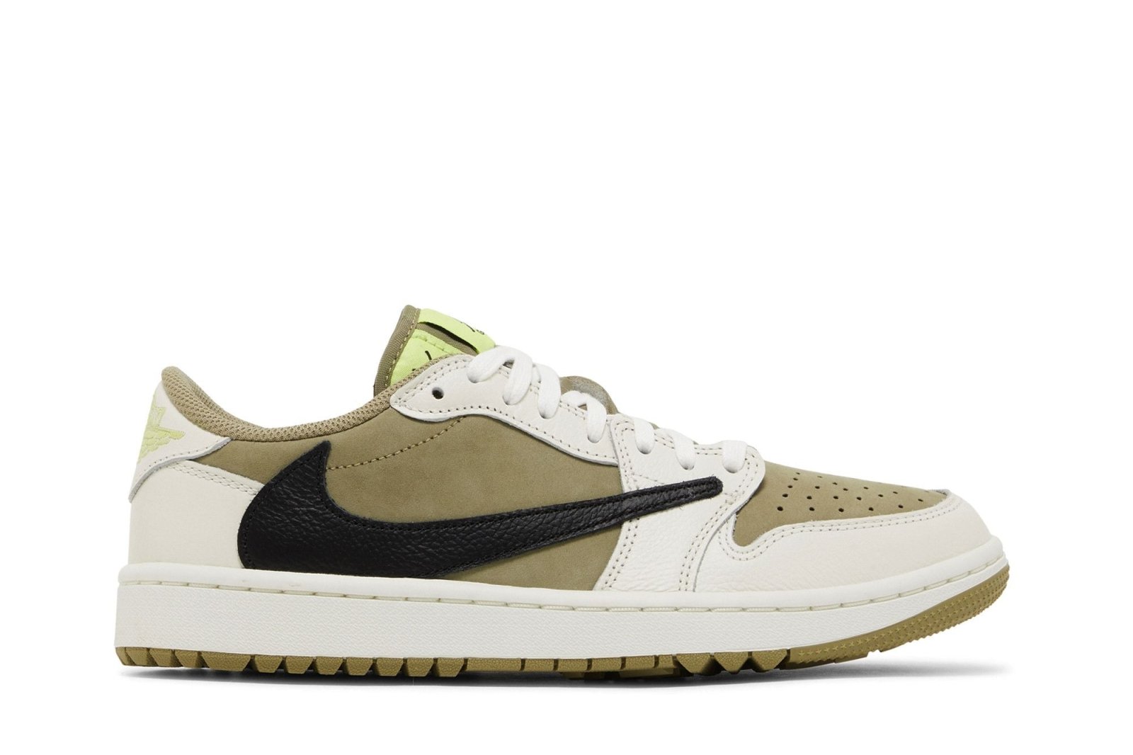 Tênis Nike Travis Scott x Air Jordan 1 Low Golf Neutral Olive Verde