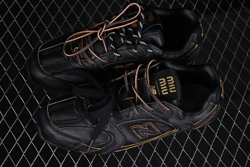 New balance 530 sl x miumiu black leather